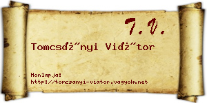 Tomcsányi Viátor névjegykártya